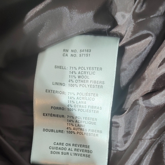 Levis Double Breasted Brown Plaid Wool Blend Women's Coat Size Medium - Picture 8 of 11